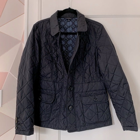 Quilted Lined Lightweight Nylon Jacket Black Navy Packable Fall Neutral Small - Picture 1 of 9